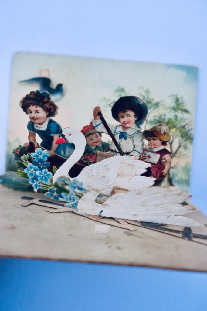 POP UP carte postale à système BELLE EPOQUE authentique 105 x 74 mm.