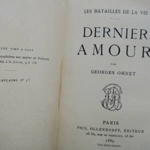 OHNET Dernier amour.... 1889 sur papier hollande numéroté