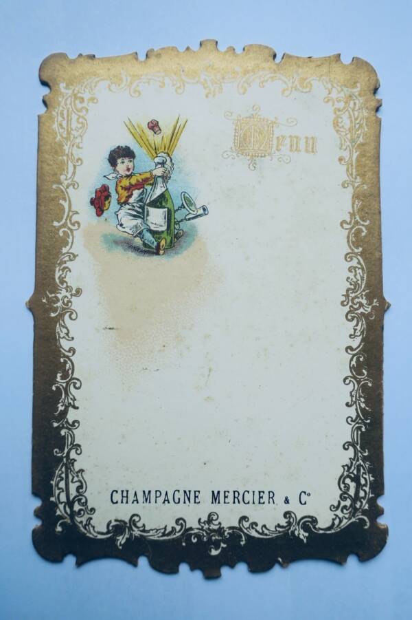 CHAMPAGNE !! MERCIER Epernay 4 MENUS vierges