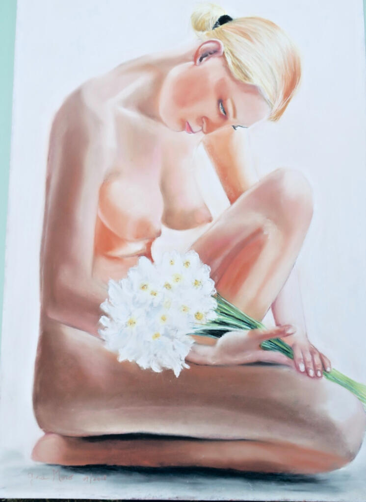 Femme nue GINA MORO 2018 Gouache 70 X 50 cm