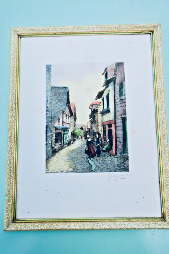 Signierte Radierung von G. DEGRAVEN in Bleistift