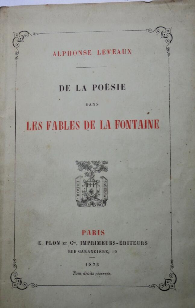 Poetry in La Fontaine's Fables