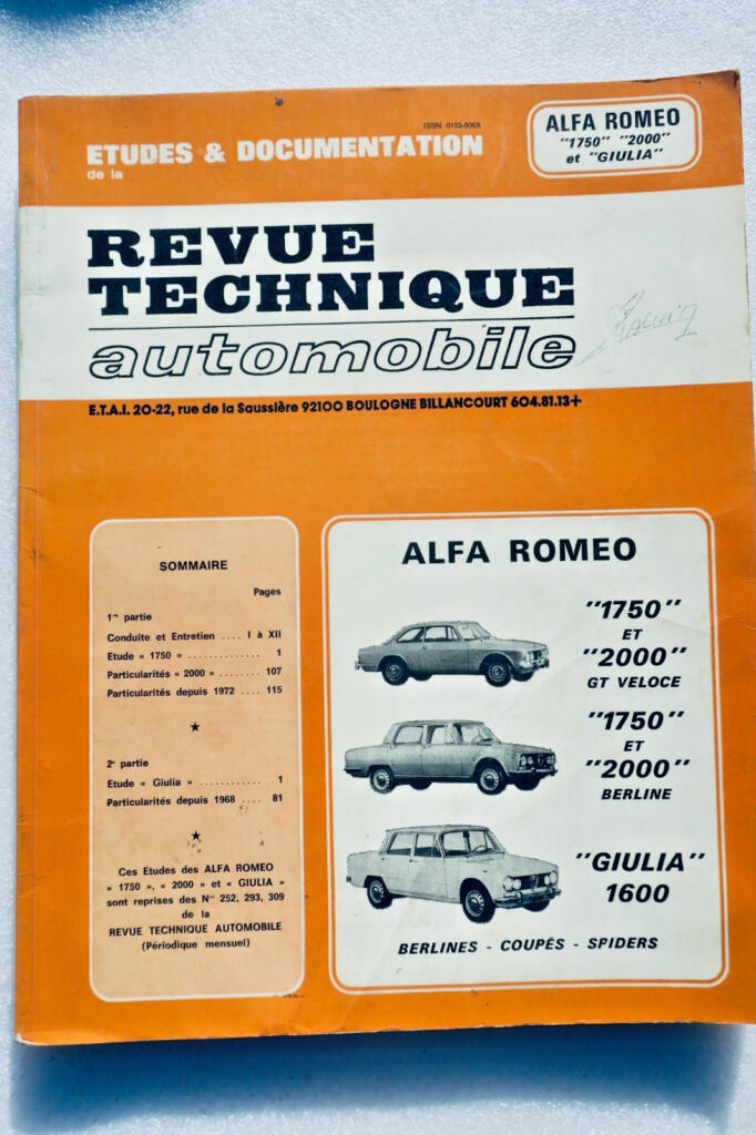 ALFA ROMEO 1750, 2000 & Giula 1982