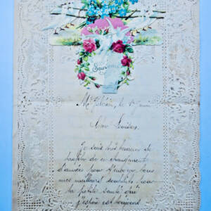 Lettre jolie lettre richement ouvragée & gaufrée en marge BELLE EPOQUE Nouvel An