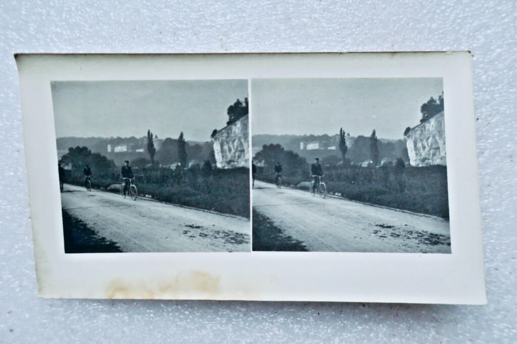 LE HAVRE Tancarville 1907 carte stéréo x 3