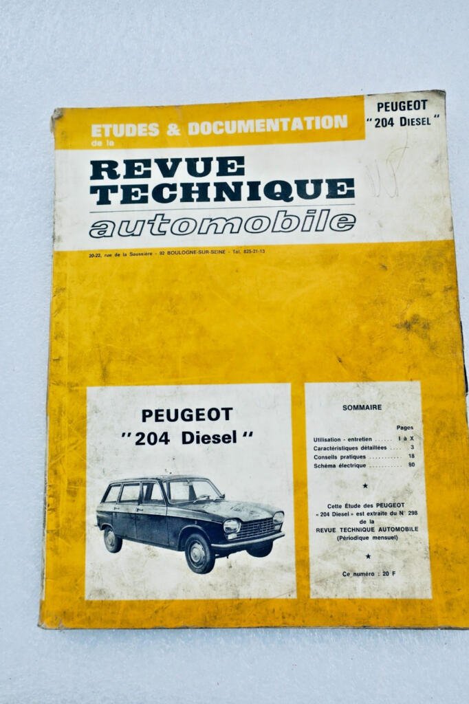Peugeot REVUE TECHNIQUE AUTOMOBILE – PEUGEOT « 204 Diesel » 1971
