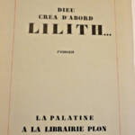 CHADOURNE Marc DIEU CREA D'ABORD LILITH- EO sur Alfa