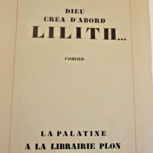 CHADOURNE Marc DIEU CREA D'ABORD LILITH- EO sur Alfa