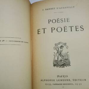 BARBEY d'AUREVILLY Jules Poésie et poètes 1906