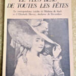 Unpublished correspondence of Madame de Stael
