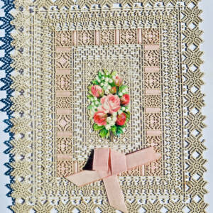 Canivet géant au bouquet & Ruban 250 x 212 mm. authentique