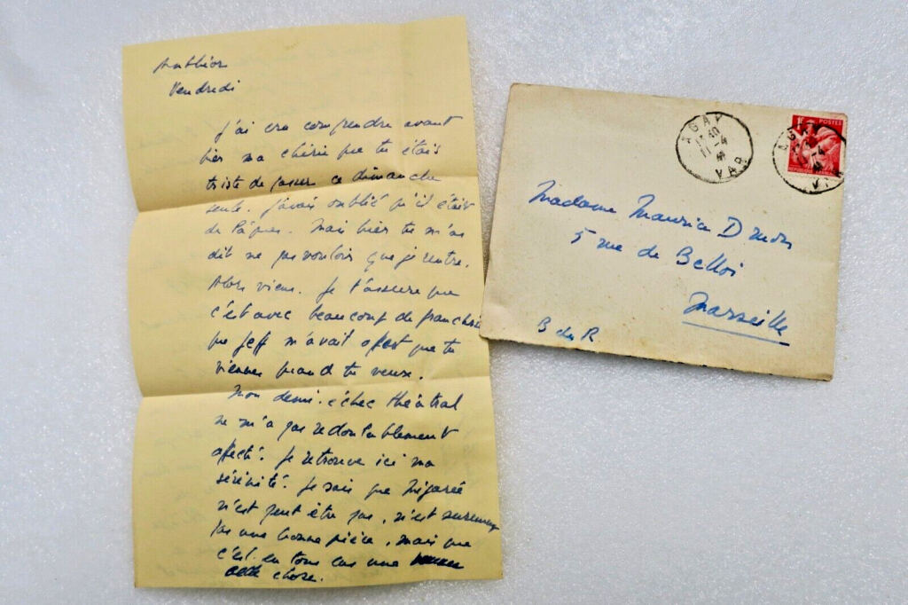 Signed letter by Maurice Druon