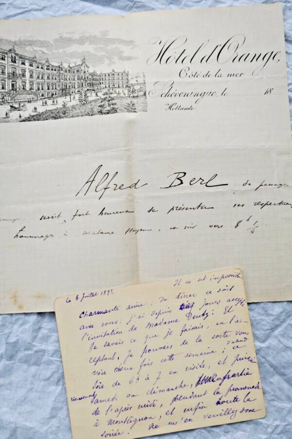ALFRED BERL 4 billets autographes manuscrites