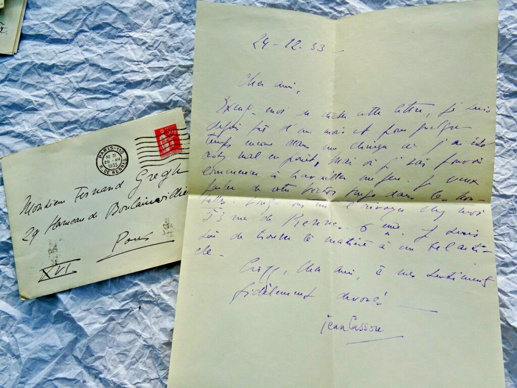 Jean Cassou lettre autographe