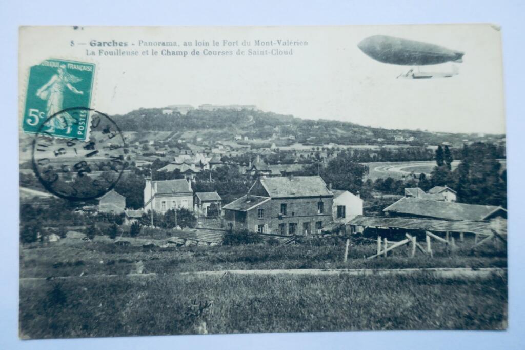 Luftschiff über Garches mit Fort Mont-Valérien