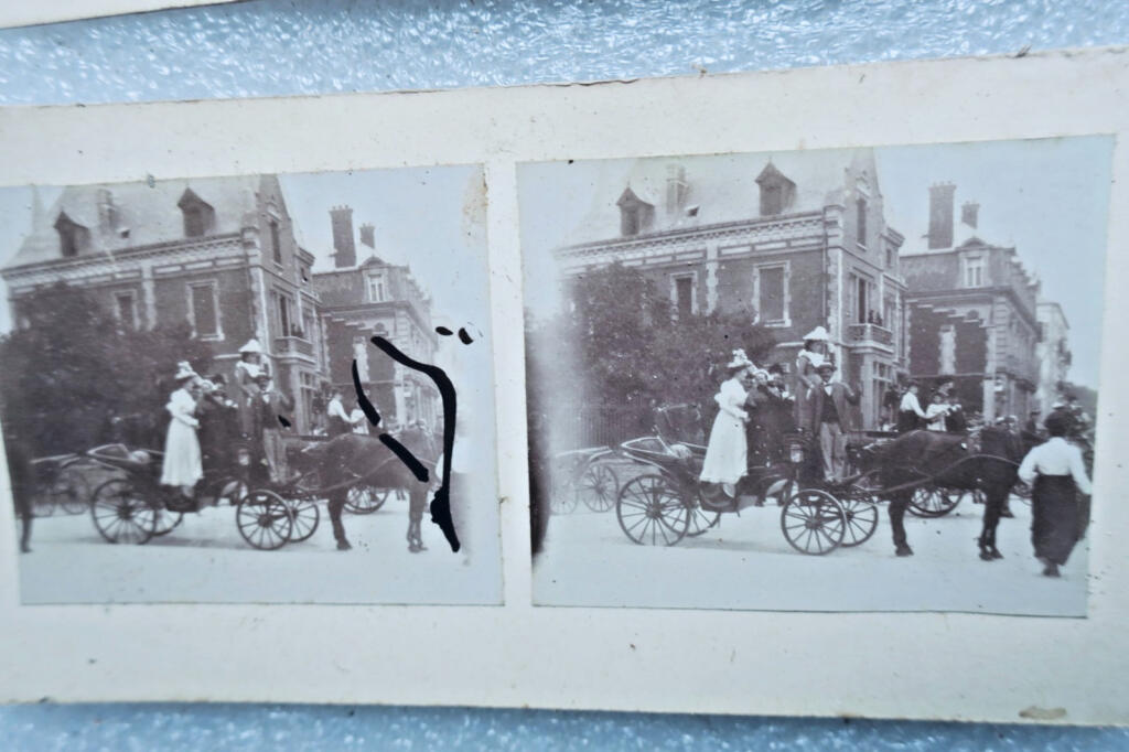 LE HAVRE 2 A la fête des fleurs 1901 2 x cartes stéréo