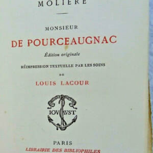 Molière Monsieur de Pourceaugnac sur vergé 1876