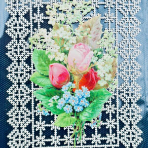 Canivet au bouquet 92 x 138 mm. authentique