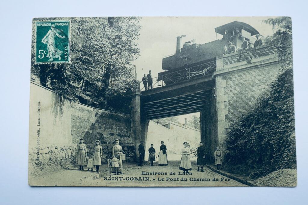 Saint-Gobain Railroad Bridge and Locomotive at Laon