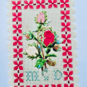 Canivet à la rose 66 x 100 mm. authentique