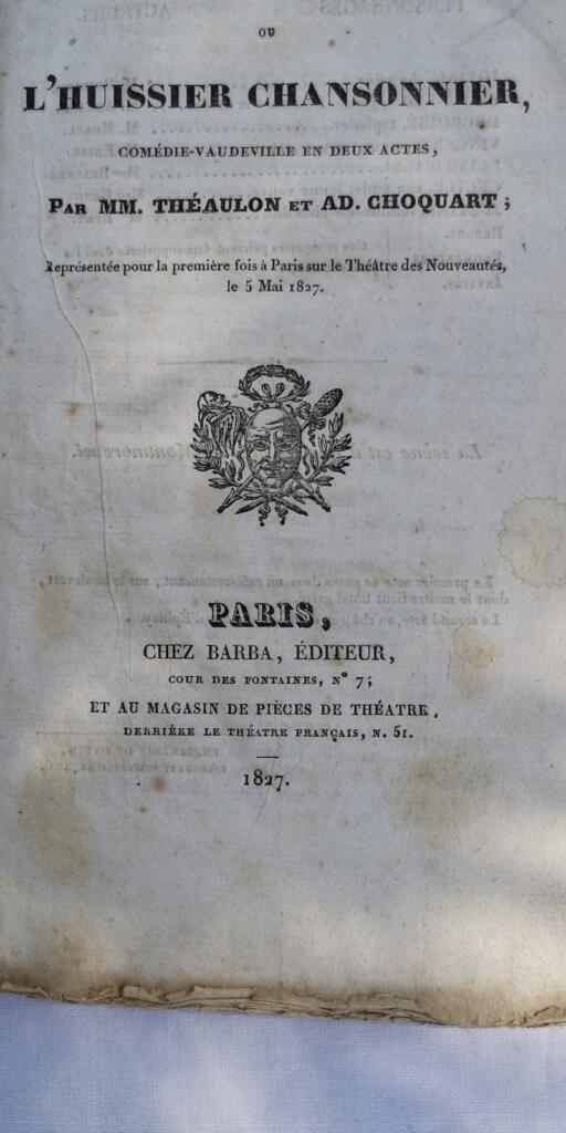 M. Jovial ou L&rsquo;huissier chansonnier : comédie-vaudeville 1827