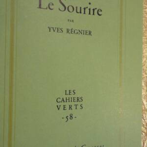 Régnier Le Sourire Grasset 1960 - "Les Cahiers verts sur Alfa