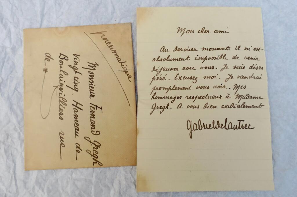 Autographed manuscripts by De Lautrec