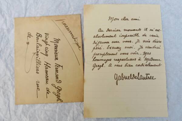 Gabriel & Adrienne de LAUTREC 3 billets autographes manuscrits & signés