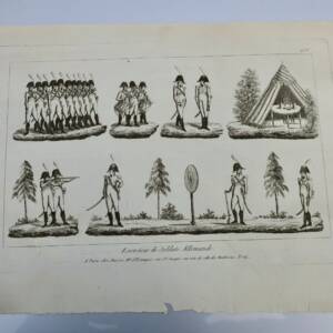 Gravure sur acier exercices de soldats allemands 40 x 25 cm