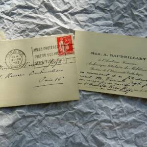 Baudrillart lettre autographe