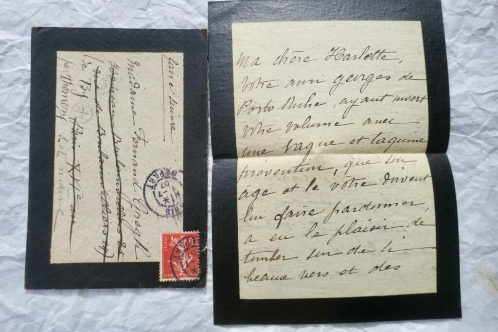 Handschriftlicher Brief an Fernand Greghs Ehefrau