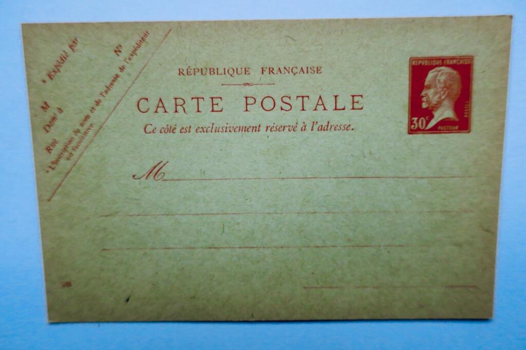 Pasteur 30 Centimes postal card, wool