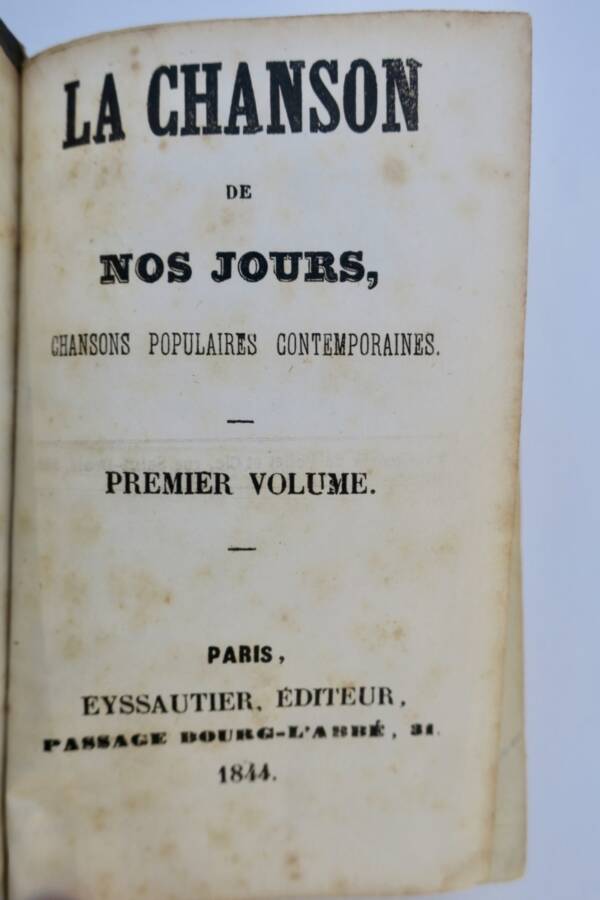 La chanson de nos jours 1844