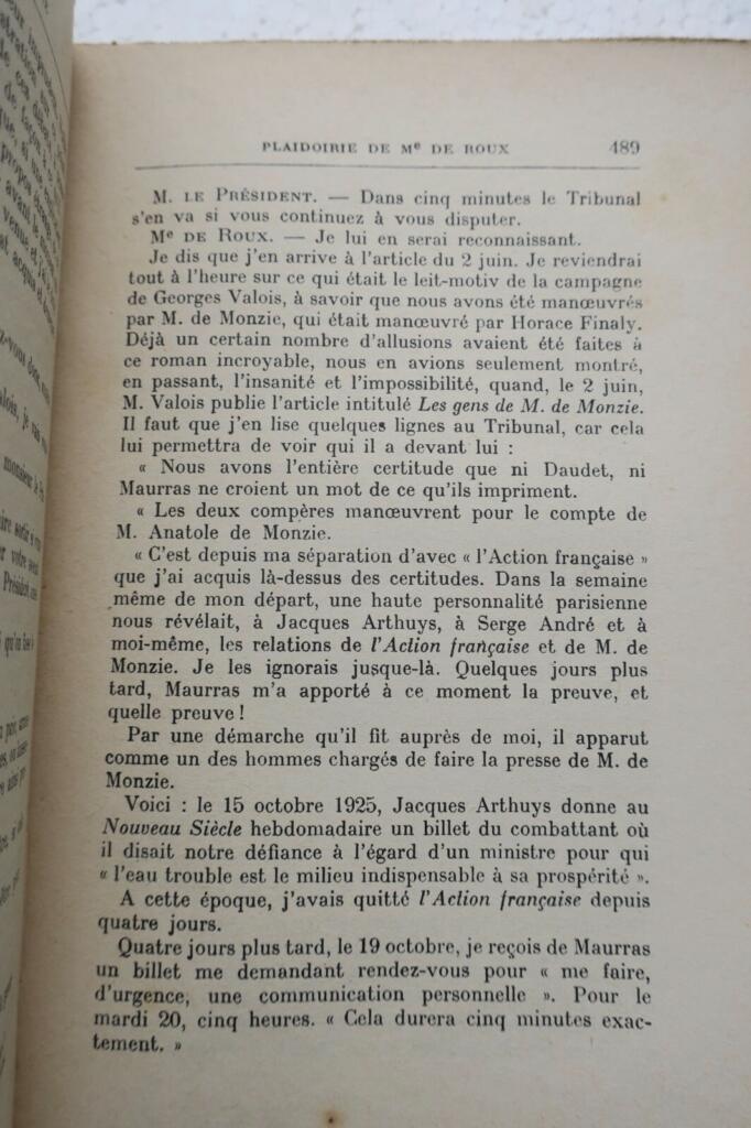 Libel trials transcript: Valois v. Action française