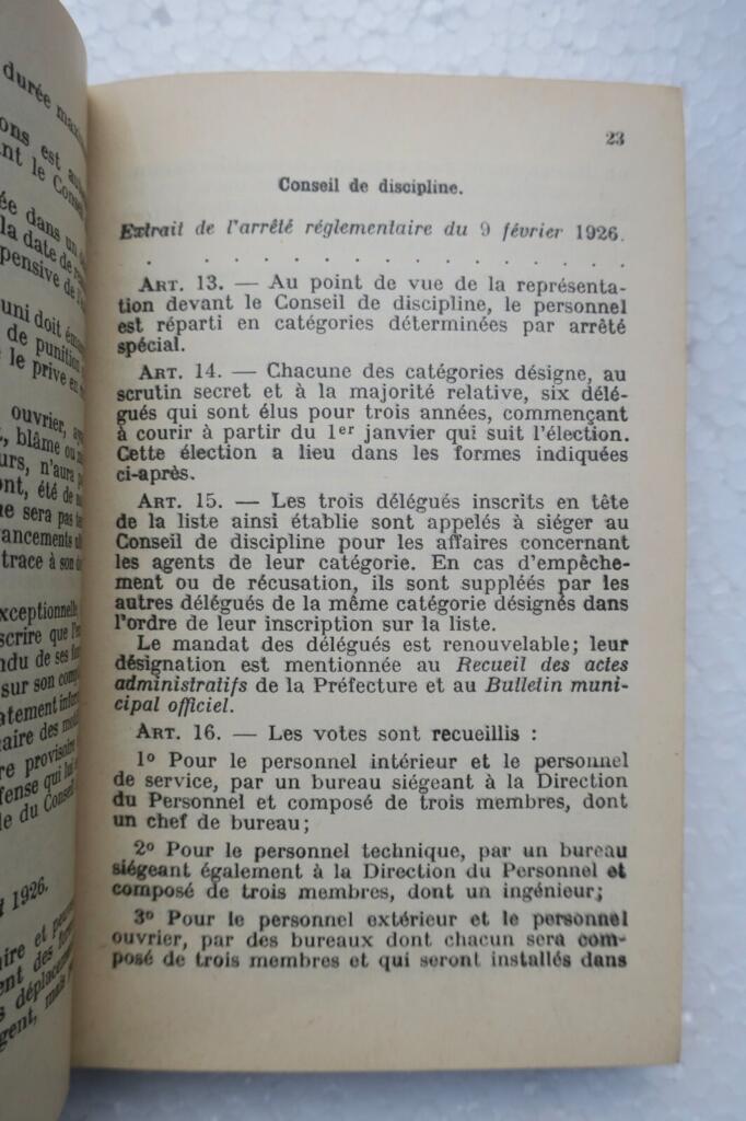 Paris Octroi Administration Employee Manual