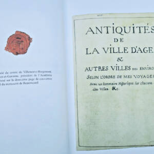 Agen 47 Antiquités de la ville d'Agen : le manuscrit de Pierre de Beaumesnil