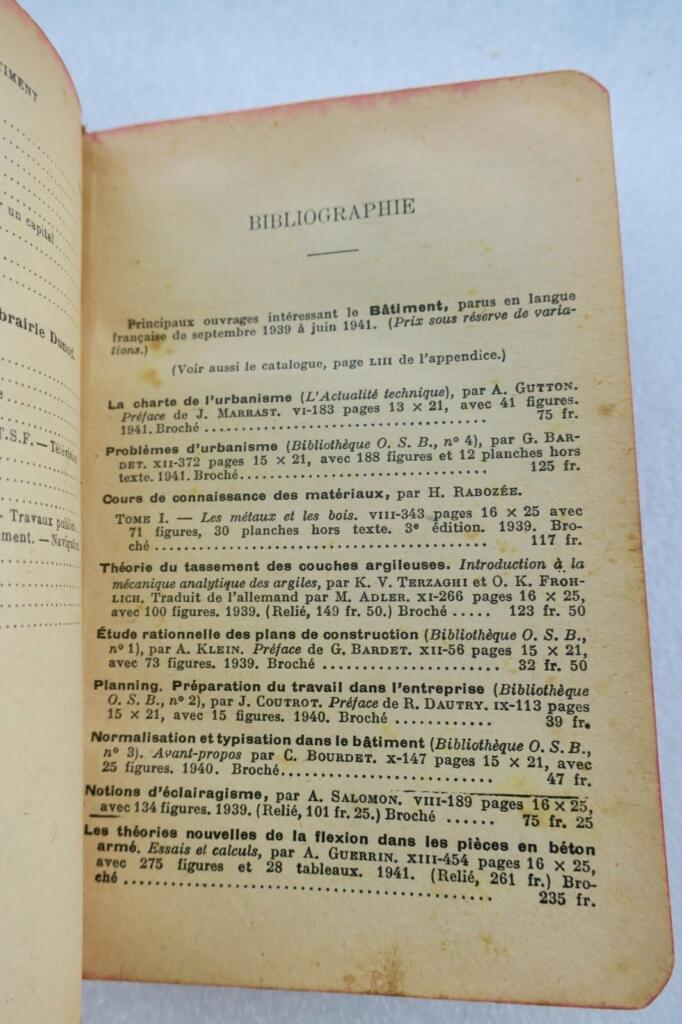 1942 Dunod Building Handbook for Engineers