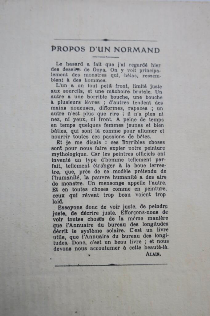 ALAIN Les propos d&rsquo;un Normand de 1906