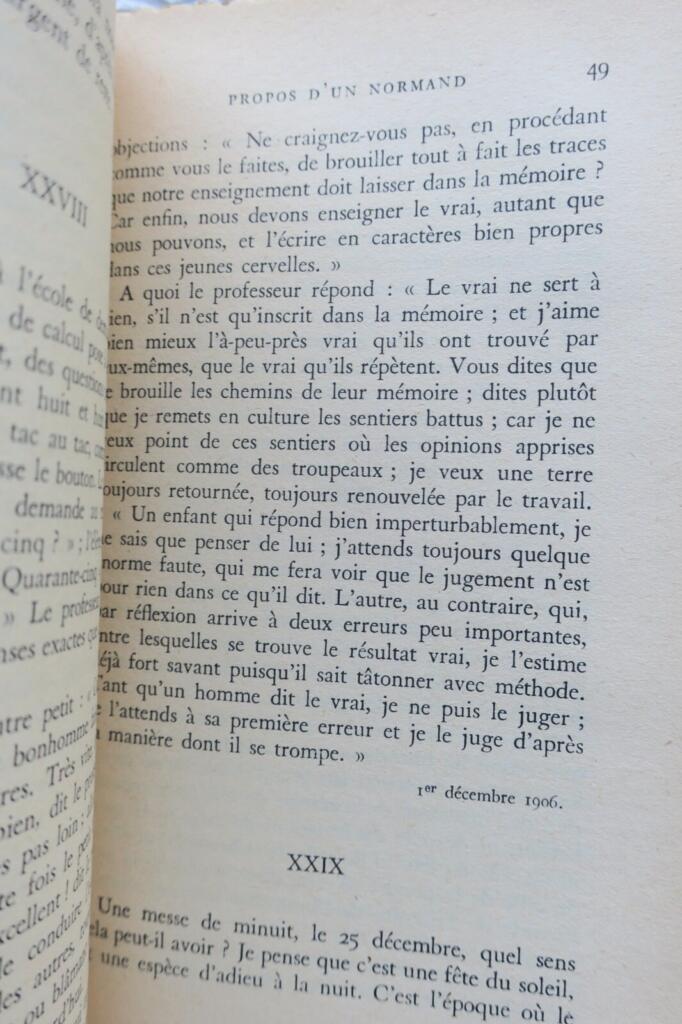 ALAIN Propos d&rsquo;un normand 1906-1914 SP