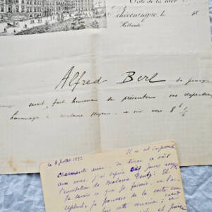 ALFRED BERL 4 billets autographes manuscrites