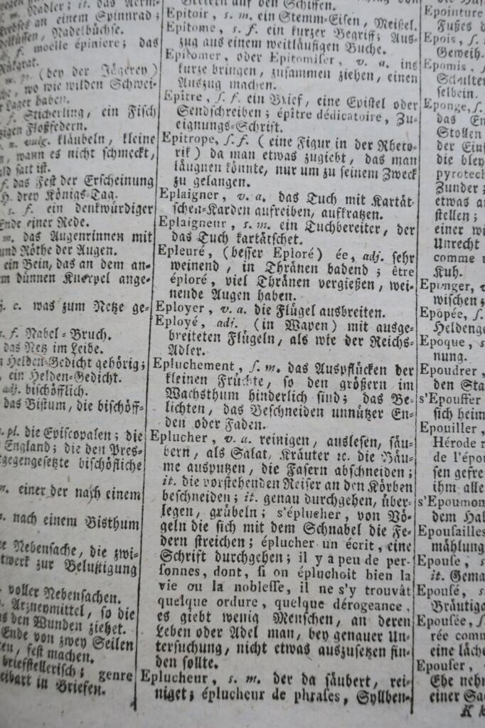 Deutsch-Französisches Wörterbuch, 1782