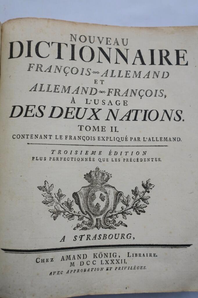 Deutsch-Französisches Wörterbuch, 1782