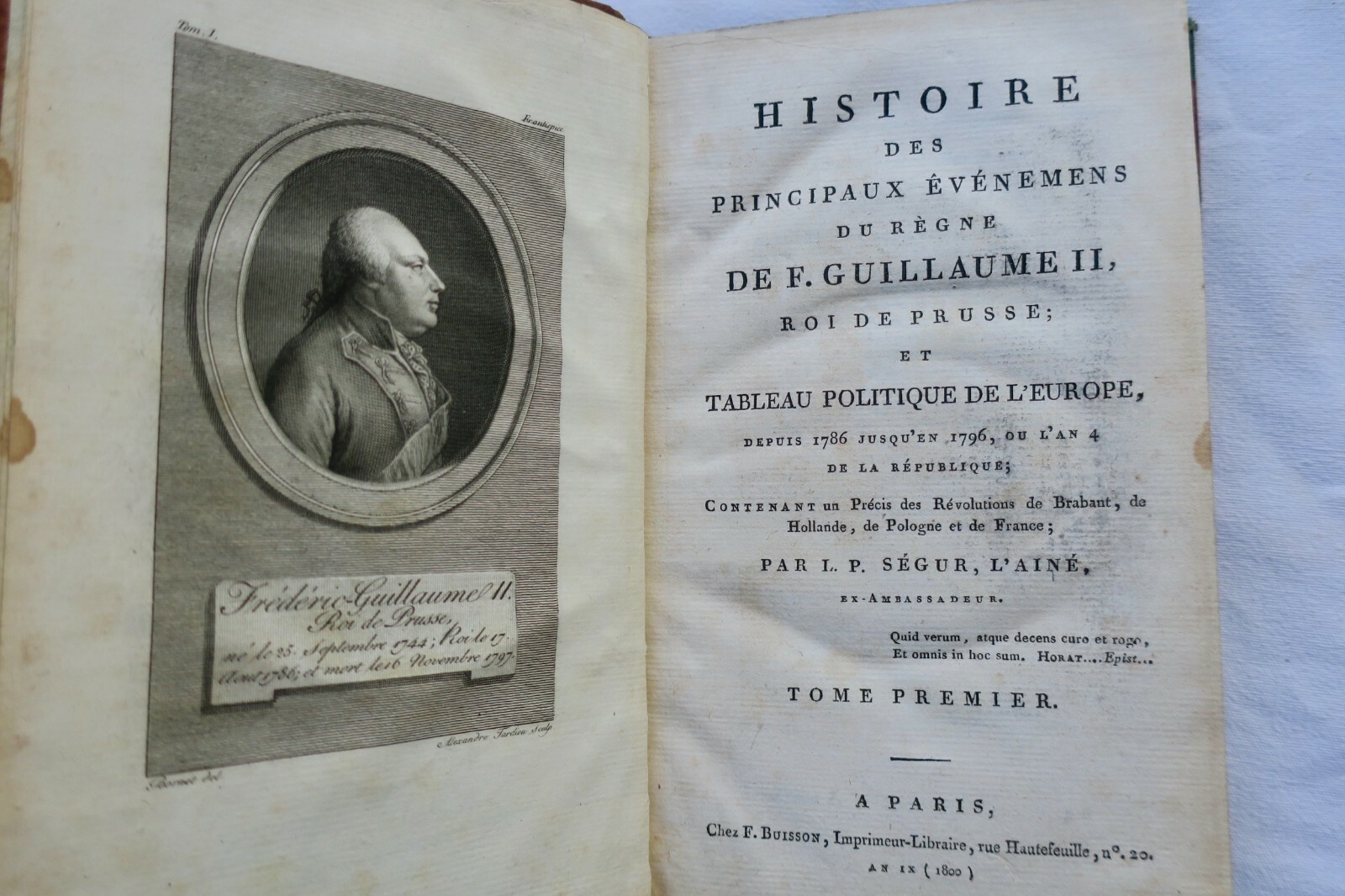 Allemagne Segur Histoire des principaux événemens du Règne de F. Guillaume II – Image 3