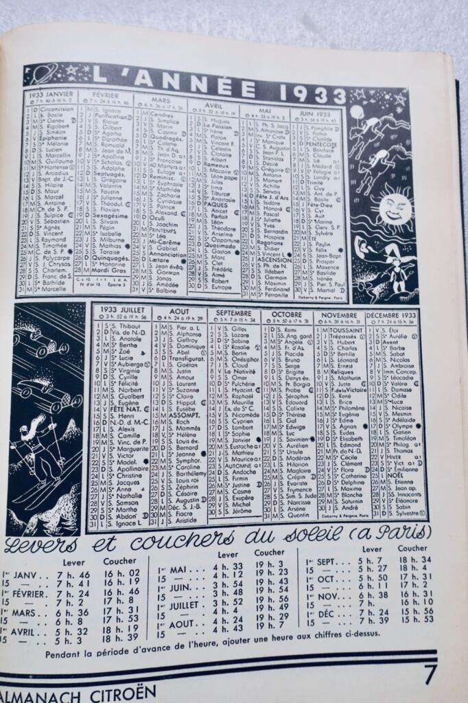 ALMANACH CITROËN 1933 – Petite encyclopédie de l&rsquo;automobile à l&rsquo;usage…