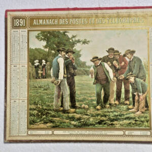 Almanach des postes et des télégraphes 1891 & 1893 joueurs de boule de Rosporden