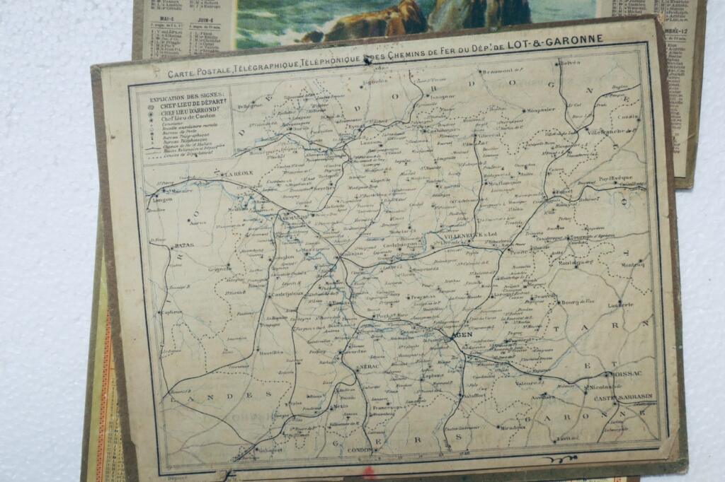 Almanach des postes et des télégraphes 1925 lot et Garonne x 4