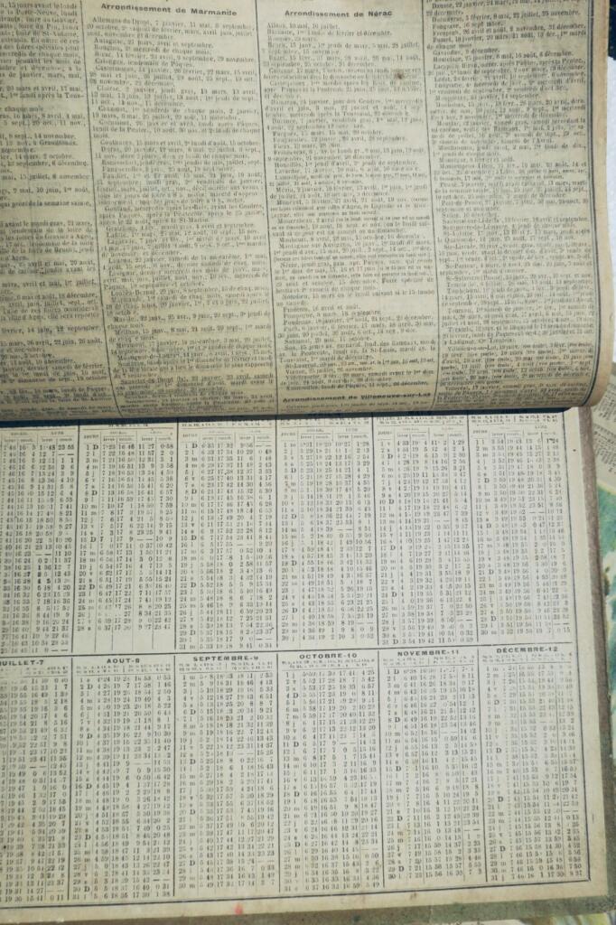 Almanach des postes et des télégraphes 1925 lot et Garonne x 4