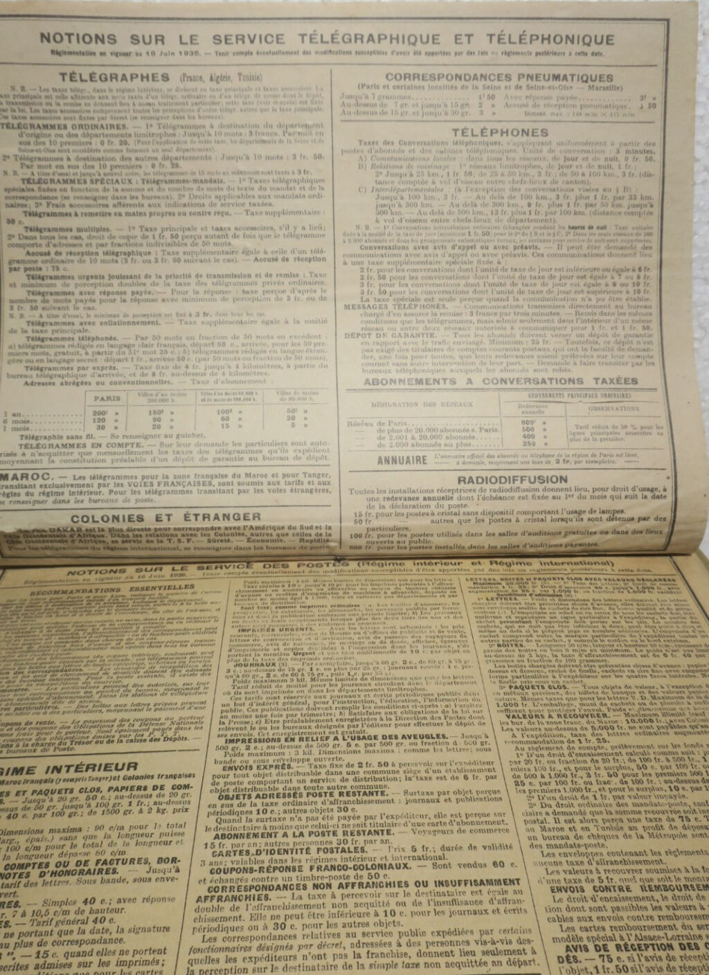 Französischer Postalmanach 1934-1937 Lot-et-Garonne