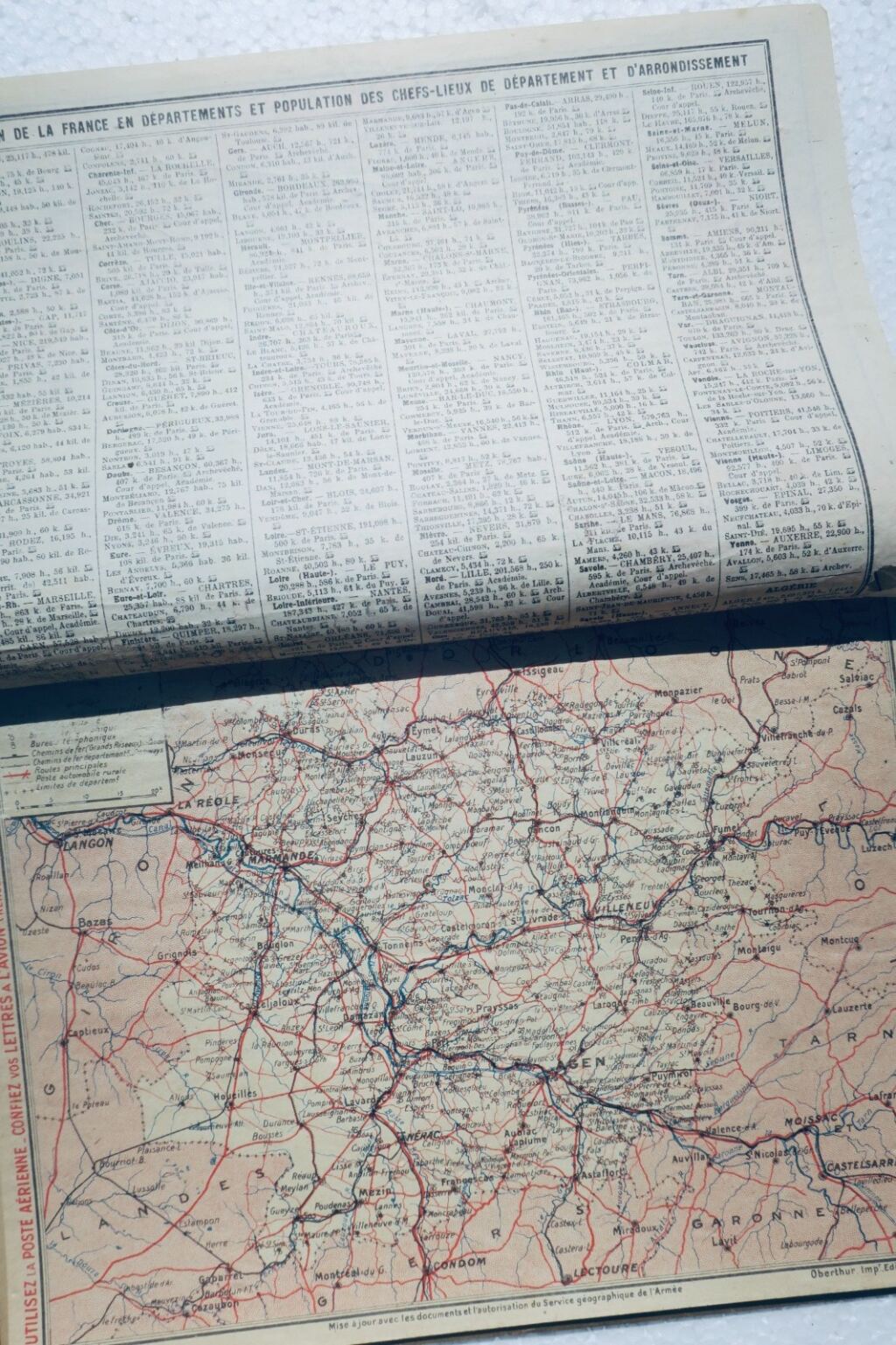 Französischer Postalmanach 1934-1937 Lot-et-Garonne