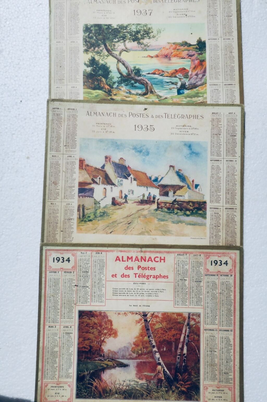 Französischer Postalmanach 1934-1937 Lot-et-Garonne